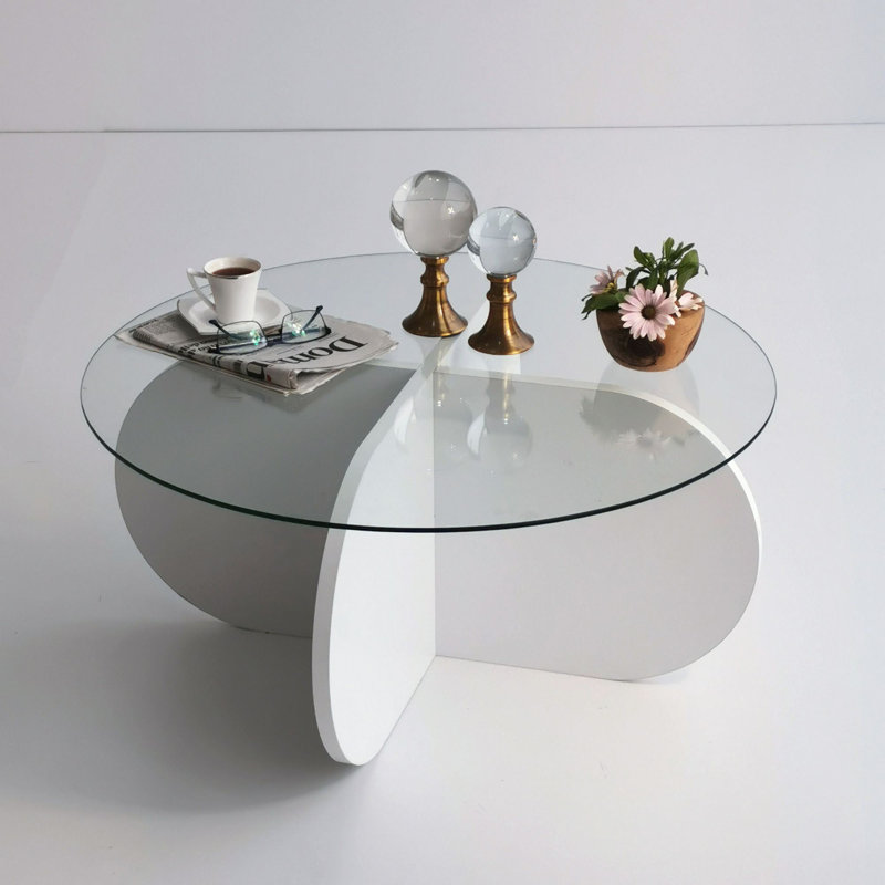 Tonna Four Leg Coffee Table, White, 35cm H x 75cm W x 75cm D