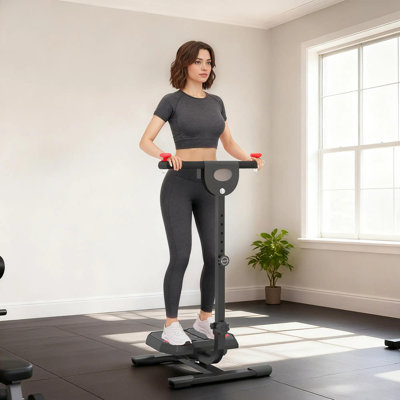Foldable Ab Twister Board For Waist Trimming With Screen Showing Time, Calories, Adjustable Ab Workout Equipment For Women & Men, Butt Workout Equipment, Black