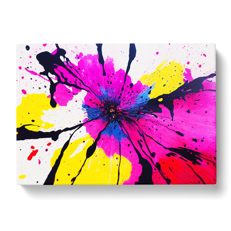 Wild Flower Splash Abstract - Wrapped Canvas, 40cm H x 60cm W x 3cm D