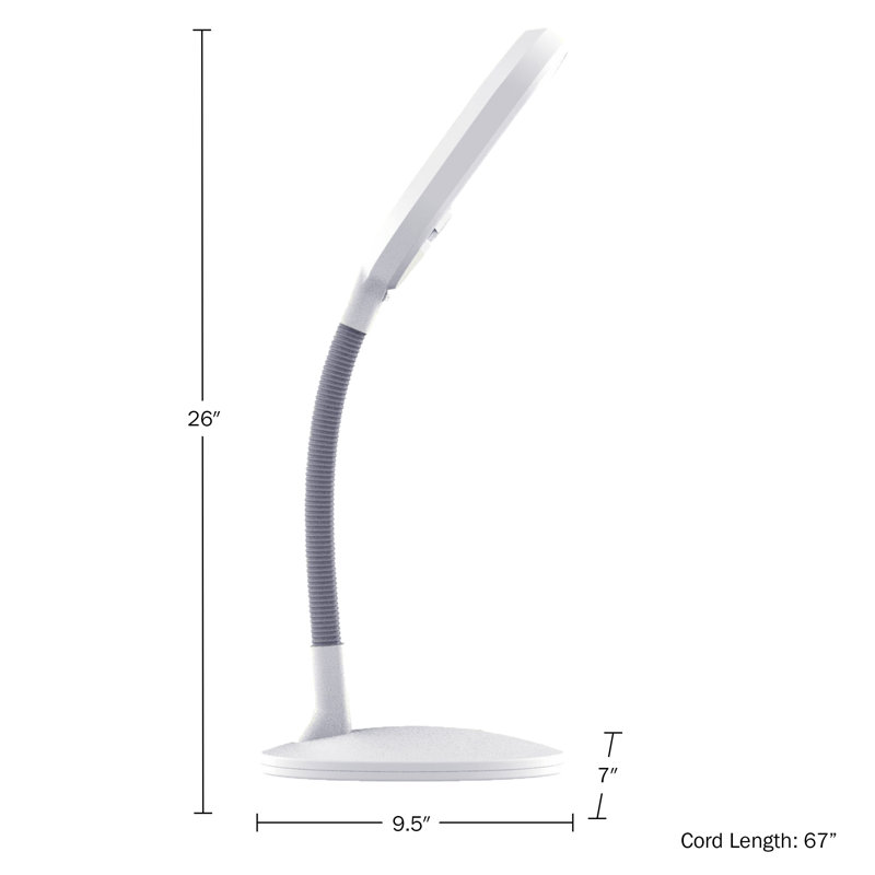 White Adjustable LED Desk Lamp with Touch Dimmer