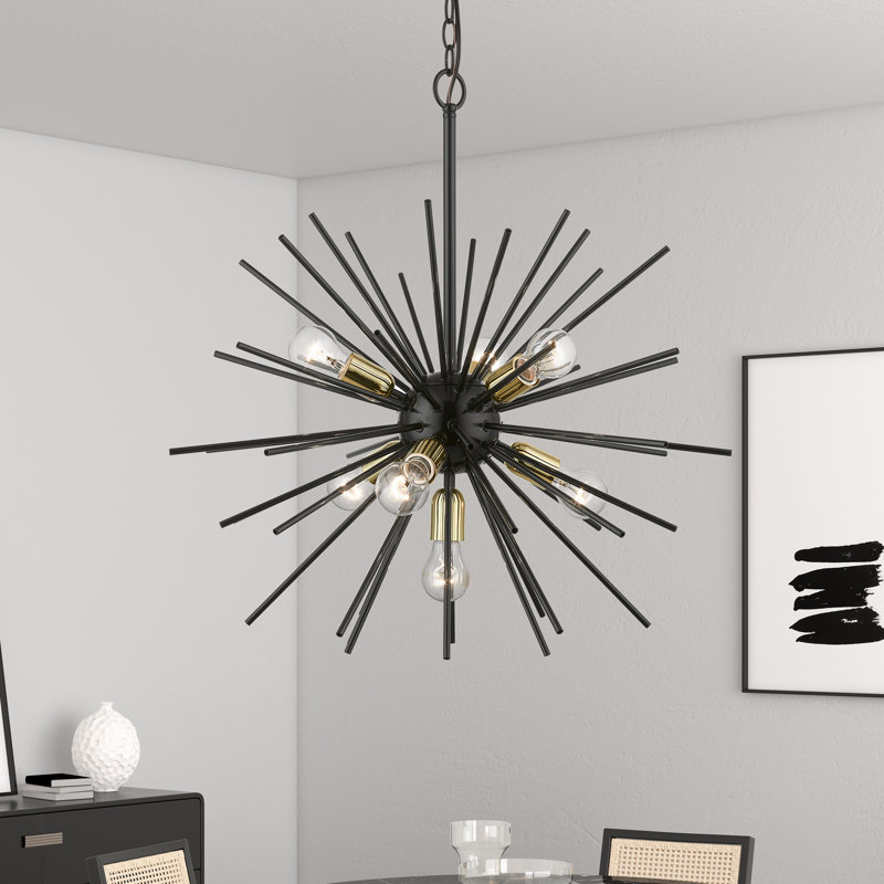 Lustre suspendu Dibesh, Noir brillant / laiton poli