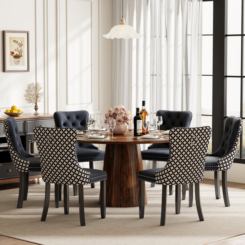 Ensemble de table de salle à manger ronde avec 4 chaises capitonnées rembourrées, ensemble de table de salle à manger de style Mid-Century pour coin-repas de cuisine