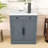 Modern Freestanding Wooden Sideboard with Faux Marble Top, Adjustable Shelves and Drawer-306896319