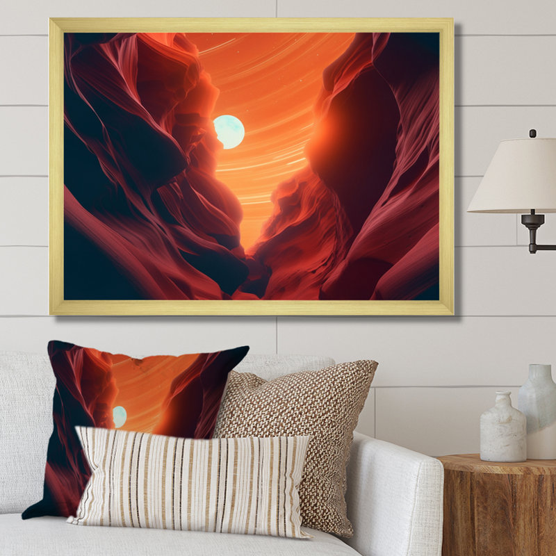«Upper Antelope Canyon II», reproduction sur toile, H 30 po x l 40 po x P 1,5 po, Cadre doré à une seule photo