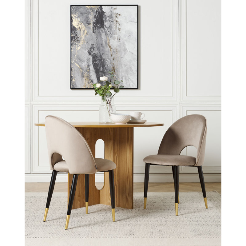 Abdulkhalek 48cm H Polyester Upholstered Upholstered Back Side Chair, Beige