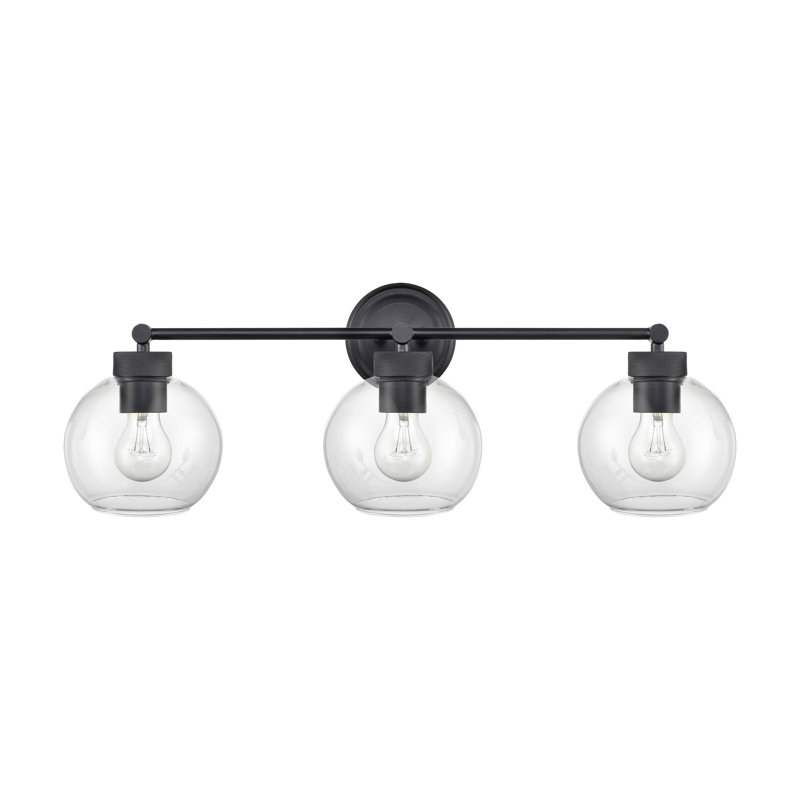Meuble-lavabo 2 lumières Breakwater Bay Aeyla, Noir mat, 3
