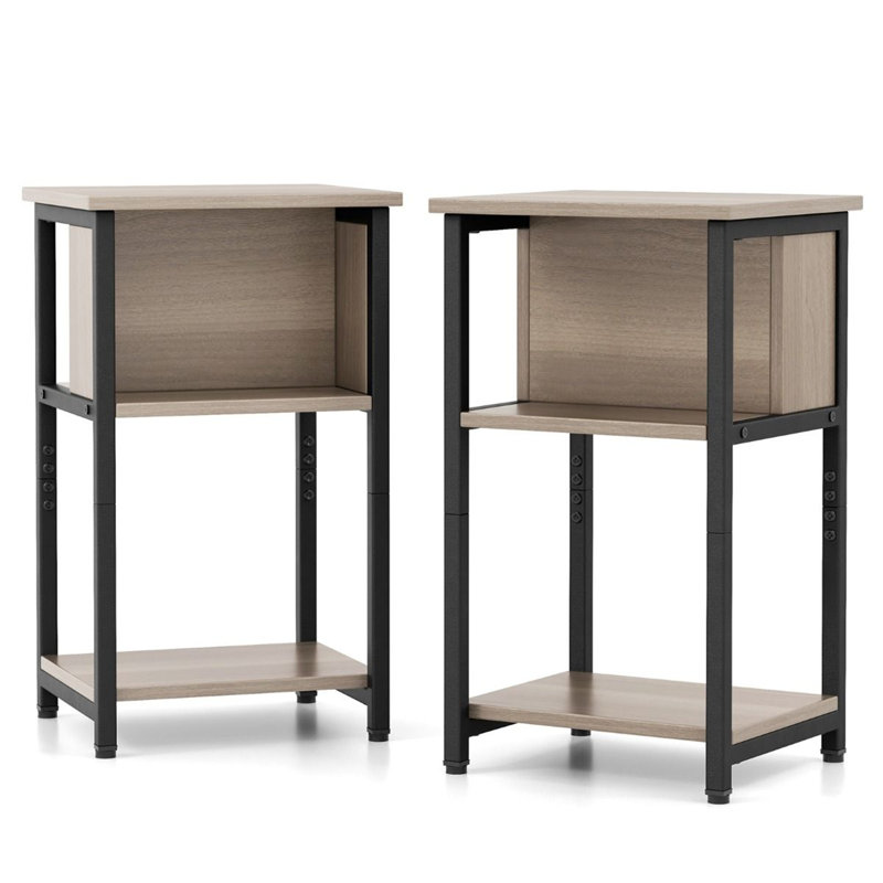 34cm W Metal Bedside Table