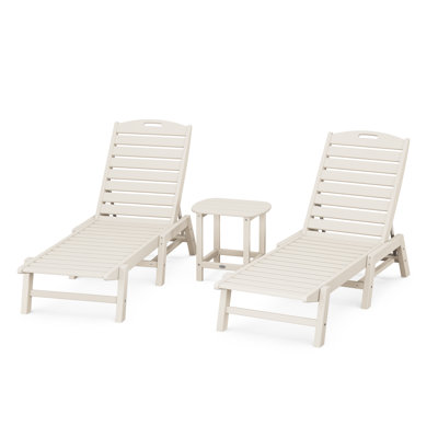 POLYWOOD® Nautical 24" Patio Chaise Lounge Set
