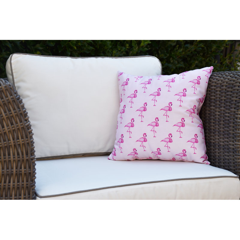 Palm Beach Outdoor Reversible Throw Pillow, Pink, 16" x 16"