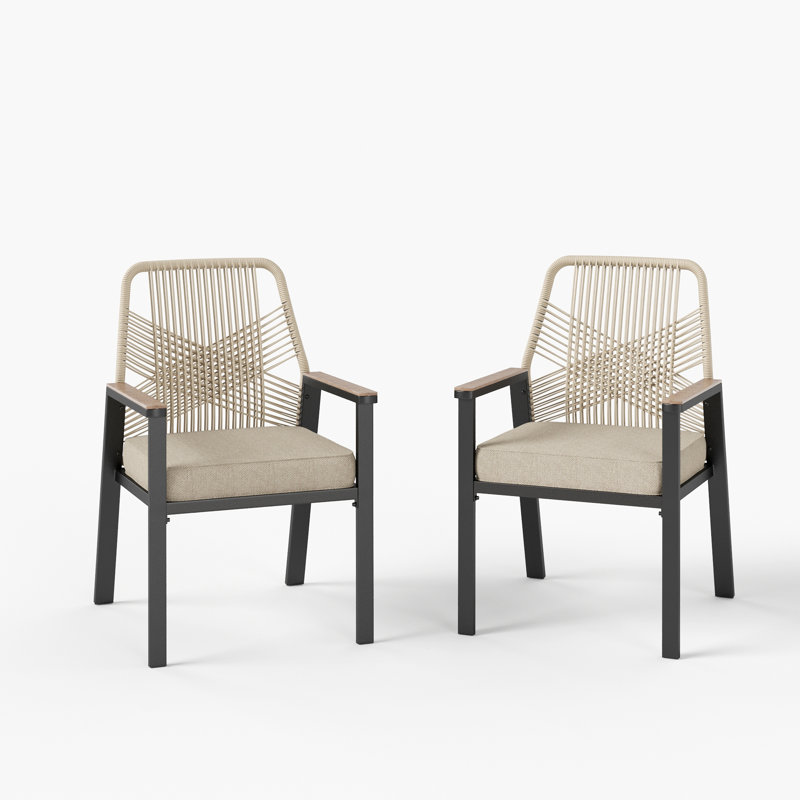 Ensemble de chaises de salle à manger en métal avec coussins Kerrie