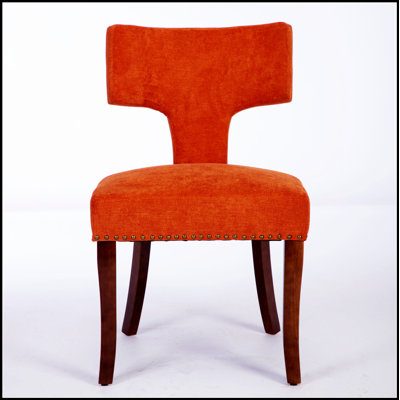 Ensemble de 2 chaises de salle à manger de style Mid-Century moderne avec dossier incurvé et revêtement en lin pour une assise confortable et des espaces de vie élégants