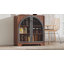 Buffet 31,5 "avec 2 portes arquées en verre, console, table basse et bar pour le salon, noir-1526683671