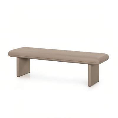 Modern Italian Minimalist End-of-Bed Bench Microfiber Leather Upholstered Bench
