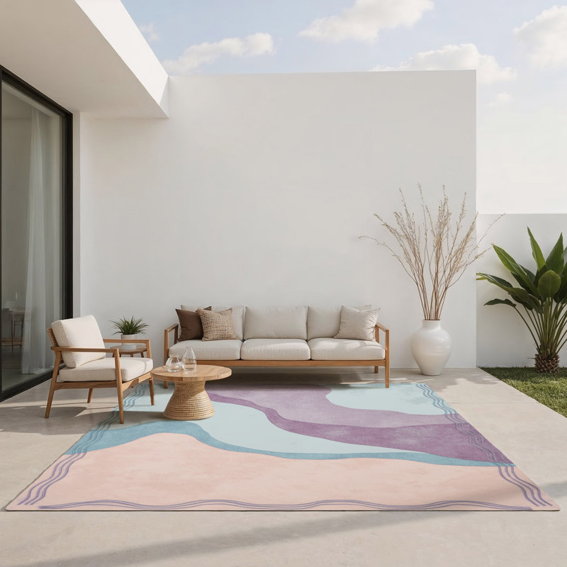 Tapis intérieur et extérieur Aqua Whisper, Rectangle 1 pi 6 po x 2 pi 6 po