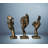 Orren Ellis Phelgen Abstract Face Statue Set – Trio Black & Gold, 10″