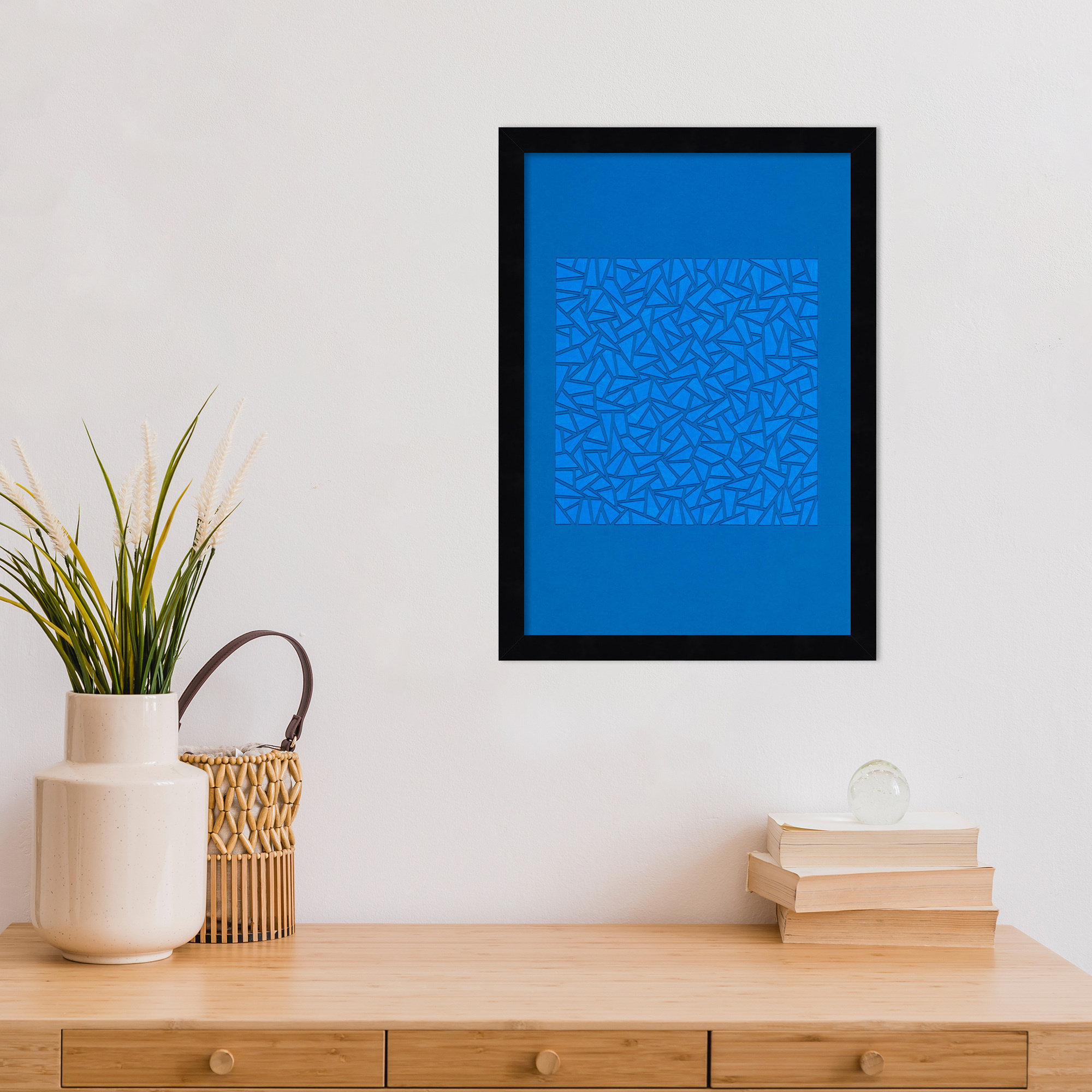 Blue World by Alex Dunn, Black, 17" H x 12" W