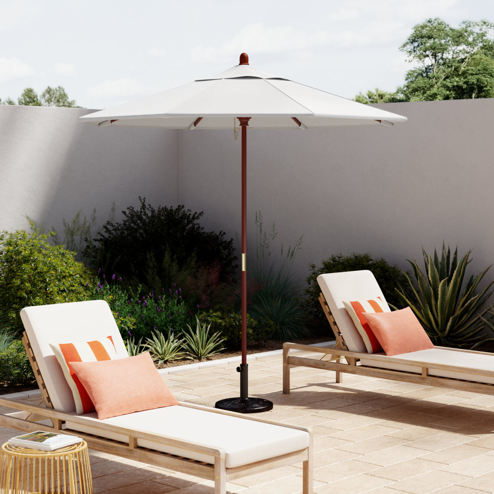 Manford 7.5' Umbrella, White - Olefin
