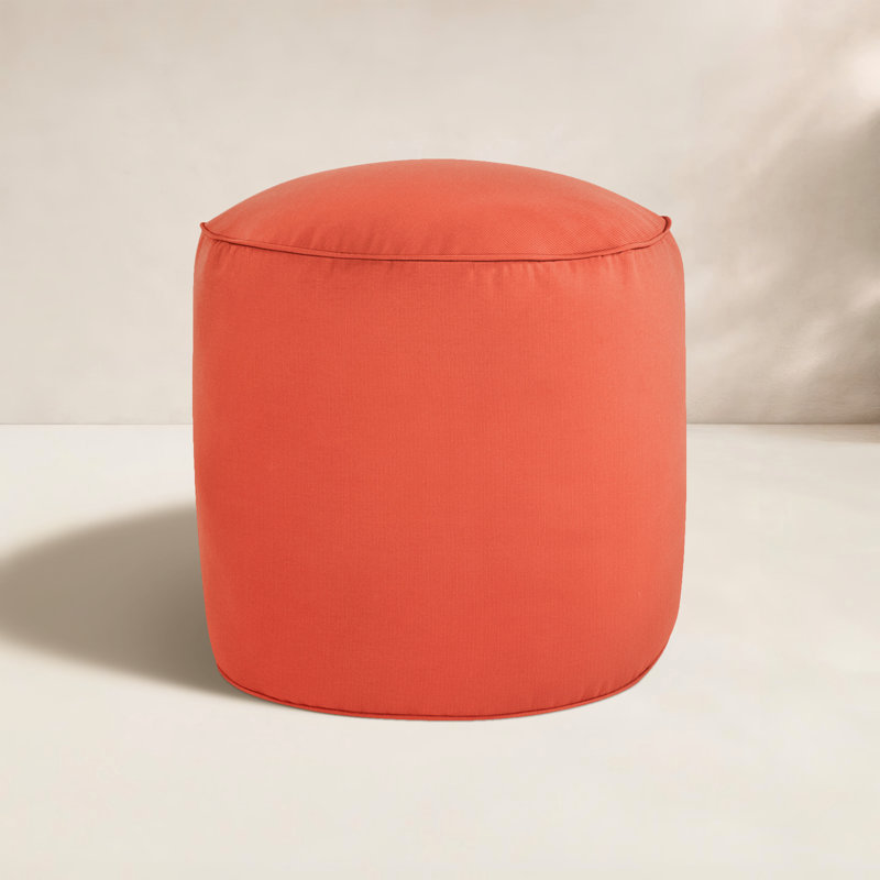 Repose-pieds extérieur rembourré Demi avec coussin Sunbrella®, Orange