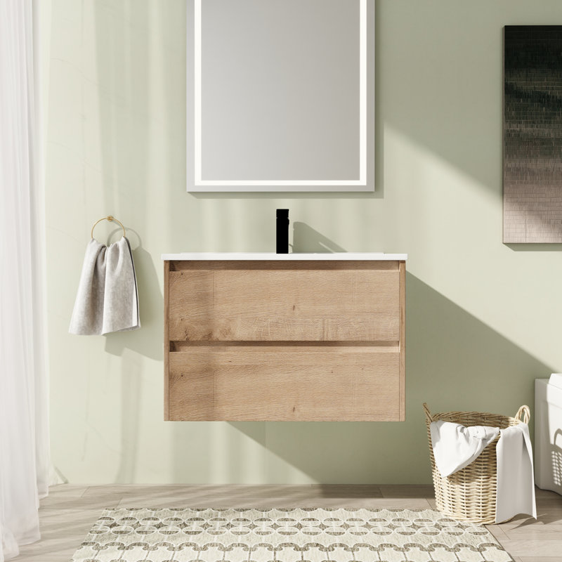 29.97'' Single Bathroom Vanity with Ceramic Top