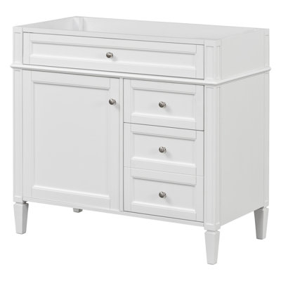 Rangement de salle de bain moderne 36 po - meuble-lavabo avec lavabo. 2 tiroirs, tiroir coulissant pour salle de bain fonctionnelle. Et un meuble-lavabo attrayant. Rangement pratique. Avant-gardiste