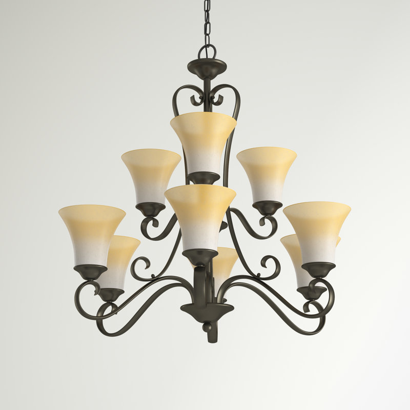 Lustre classique à 9 lumières Neal, Bronze palladien