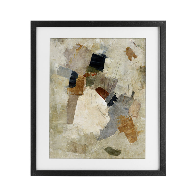 Composition parchemin robuste sous verre, impression par Suzanne Nicoll, Cadre noir minuit, H 16 po x l 13 po