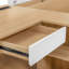 Lit plateforme double en bois avec tiroirs, tablettes, bureau et garde-robe-7771134