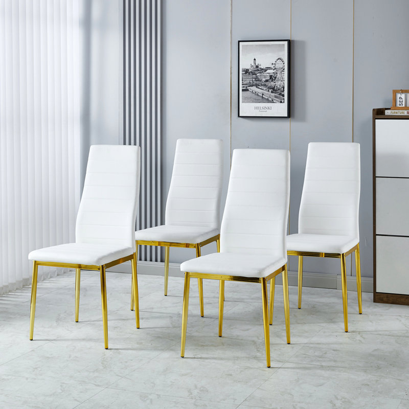 Ensemble de 4 chaises, GOLDEN LEG SEAT, Blanc