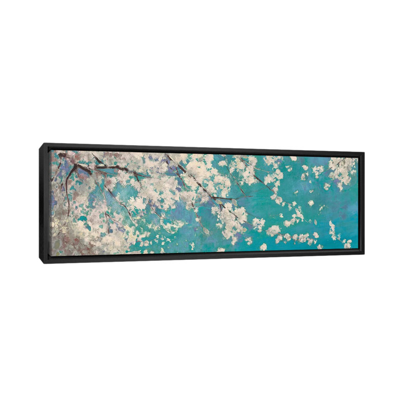 « osaka blue ii » par asia jensen, reproduction d’impression sur toile tendue, H 20 po x l 60 po x P 1,5 po