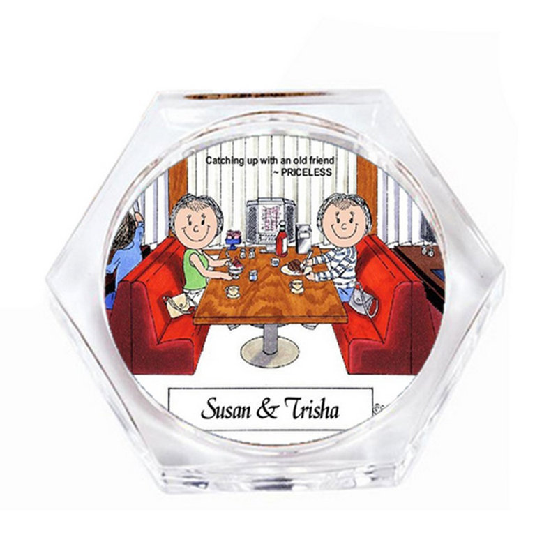 Personalized Friends - Ensemble de 4 sous-verres féminin et féminin, Oui