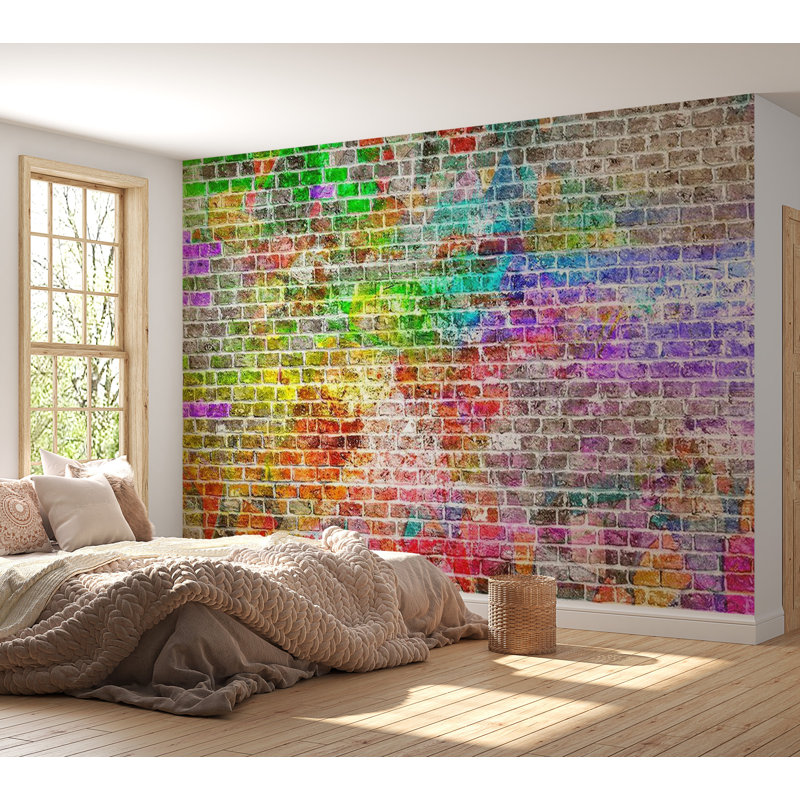 Murale brique arc-en-ciel Dannielynn, L 27 po x l 39 po