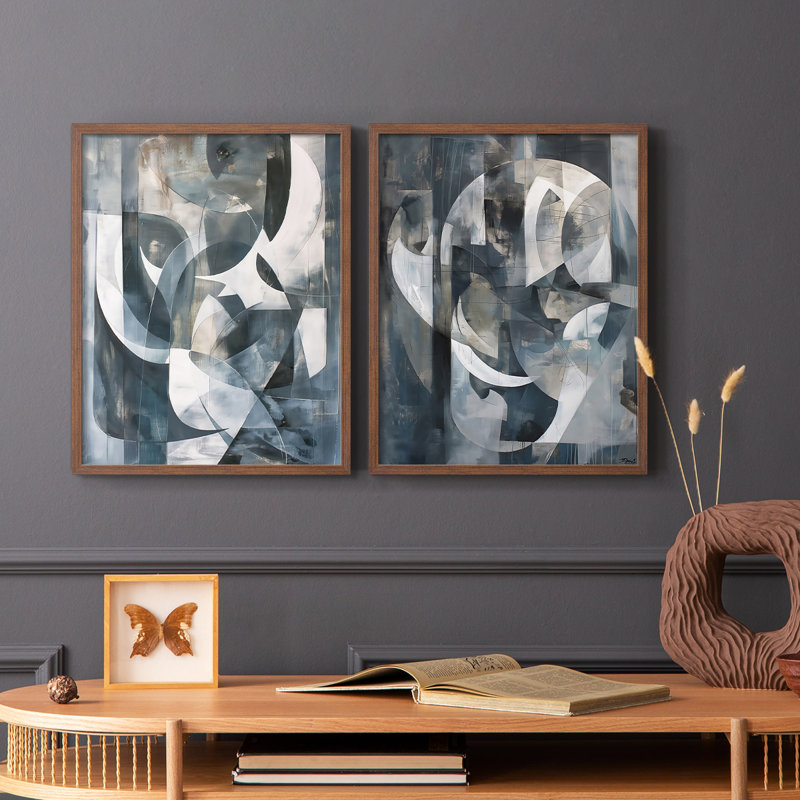 Série ABSTRACT CDLxxxv - reproduction encadrée de qualité supérieure - prête à être accrochée - aucun clou requis - aucun clou requis