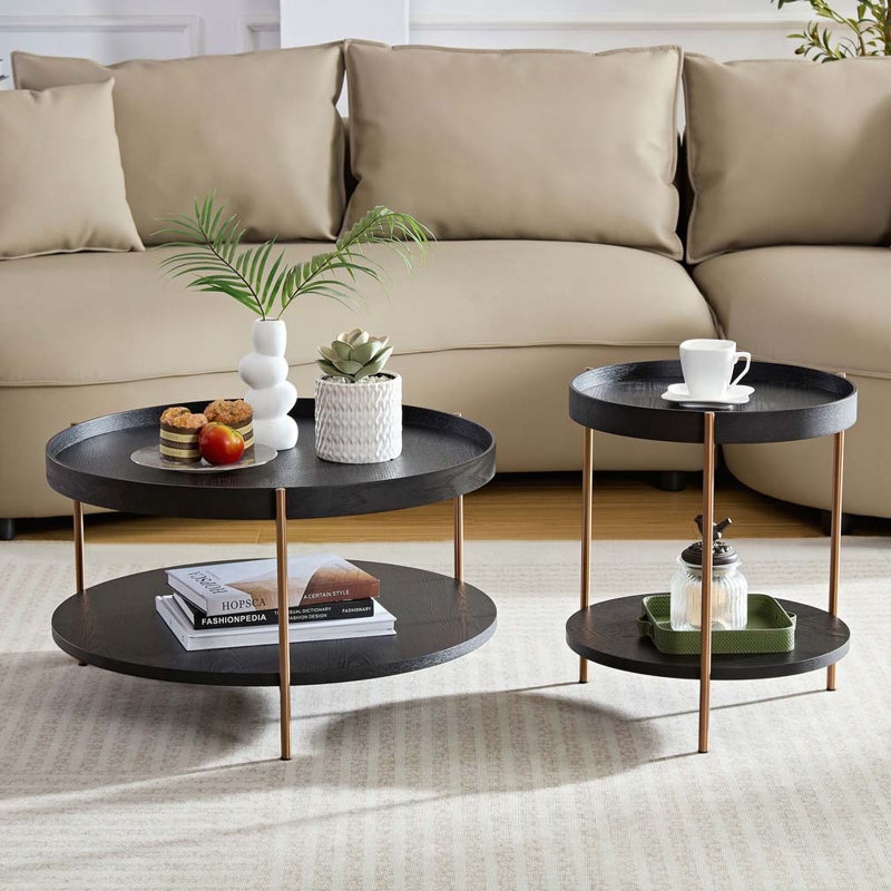 2-Piece Round Coffee Table Set