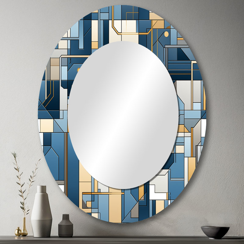 Miroir mural Earthy Cobalt, H 43 po x l 33 po