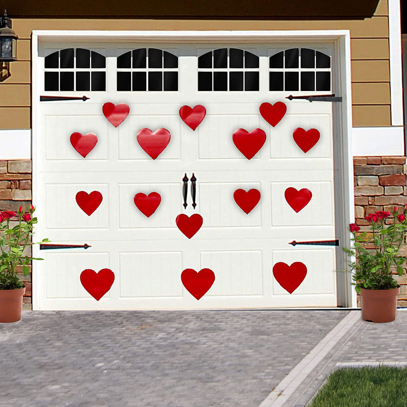 Aimant de garage Saint-Valentin 15 cœurs rouges