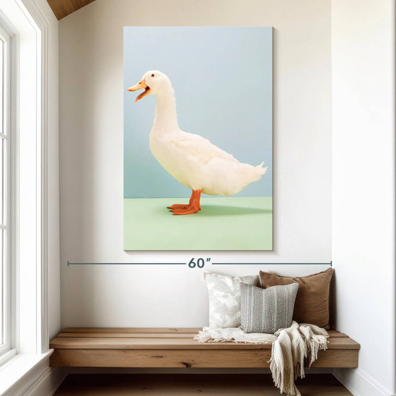 Quacking White Duck, 51" H x 34" W