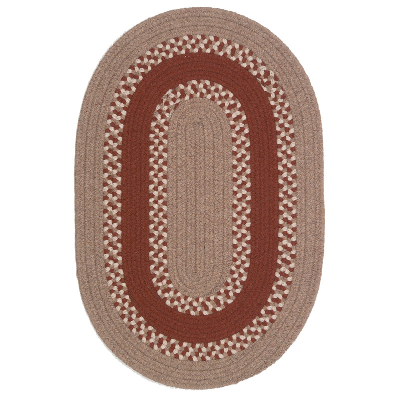 Tapis réversible en mélange de laine Schoenrock - Naturel, Ovale de 4 pi x 7 pi