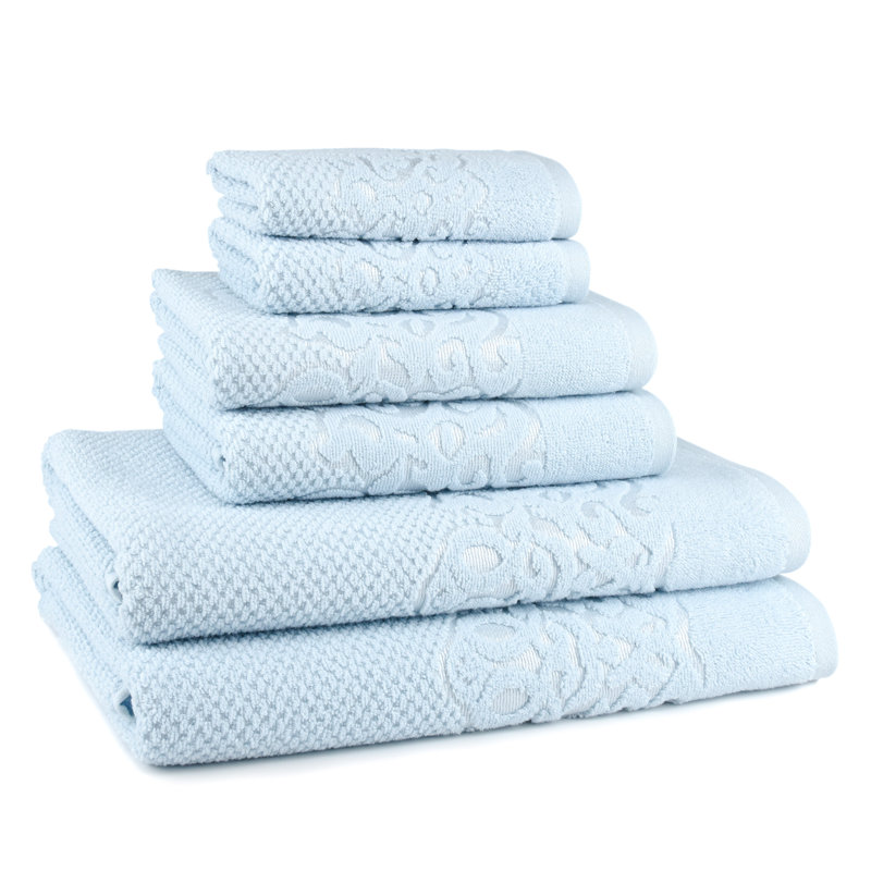 Travers 6 Piece Turkish Cotton Towel Set, Ice Blue