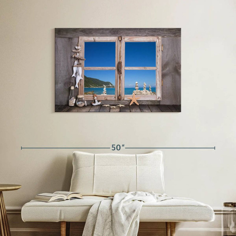 Lilie Rustic Beach Window, 26" H x 39" W