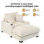 Chaise longue en velours côtelé 41 "avec oreiller, port USB et porte-gobelet-123039653