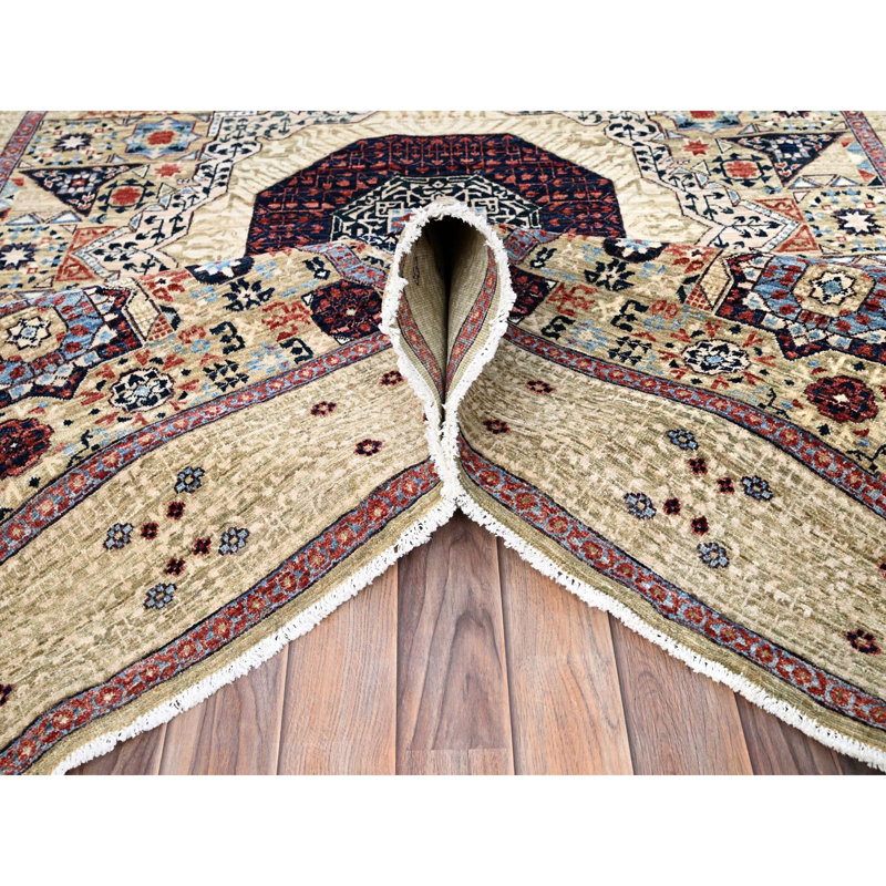 Tapis 200 KPSI en laine douce noué à la main 5 pi 10 po x 8 pi 10 po écru brun 0E7FCFE654614B49AD118FF4E6DEBC20
