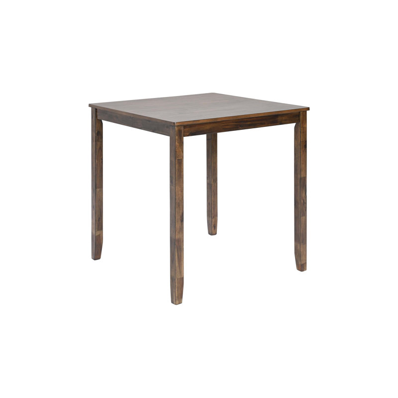 5 Piece Dining Table Set, Wooden Dining Square Table Set for 4, Counter Height Kitchen Table Set with Square Table and 4 Upholstered Chairs for Small Space, Walnut