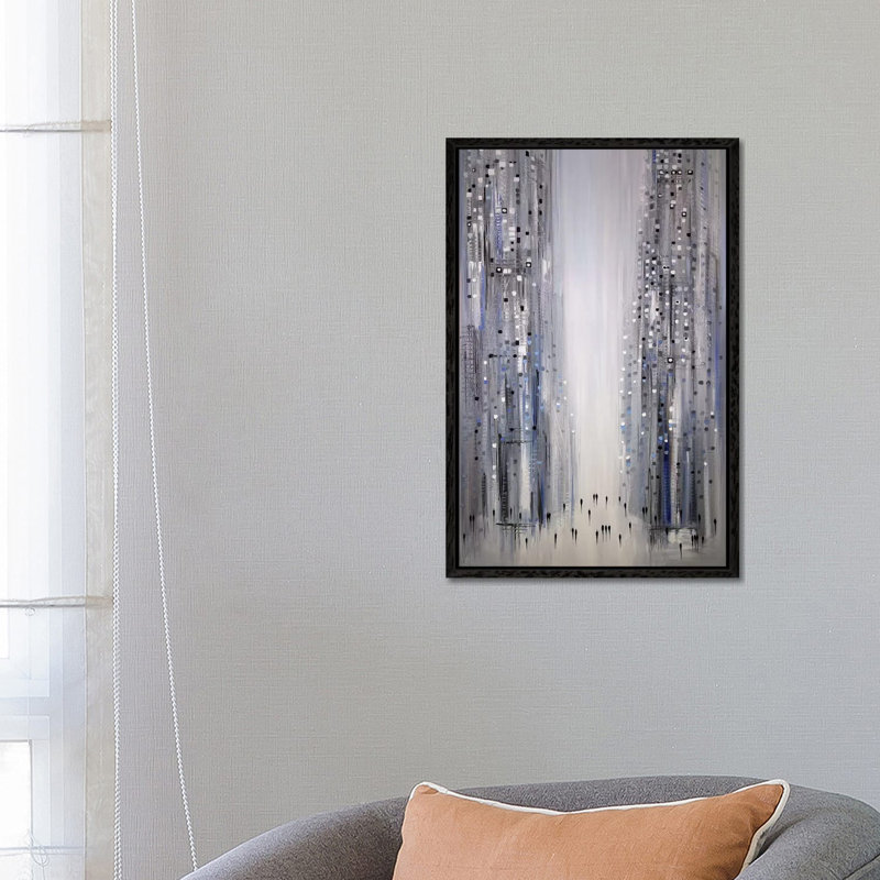 A City Dreaming by Ekaterina Ermilkina - Painting on Canvas, 66.04 cm H x 45.72 cm W, Black Framed