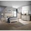 Lit double contemporain de style chalet, finition bois de grève brun vieilli moderne avec panneau et look, pièce de chambre à coucher-130734151