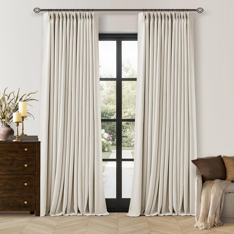 100% Linen Blackout Curtain Panel Pair