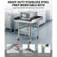 Table de travail en acier inoxydable avec roulettes, table de préparation commerciale 30 x 30 x 26 po avec dosseret fixe à 3 côtés et tablette réglable-123033503