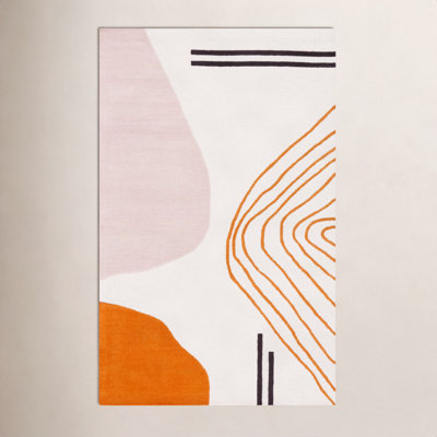Felipe Handmade Wool Ivory / Rust Rug