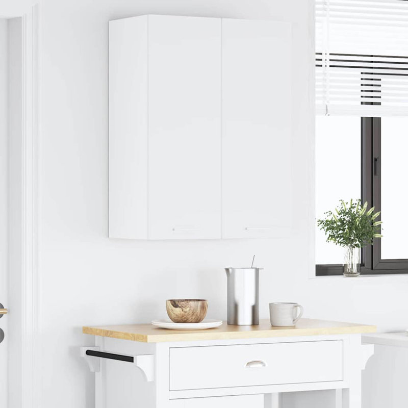 Vidaxl Hanging Cabinet Riga 2 Pcs Smoked Oak And White 30 X 31 X 80 Cm, White