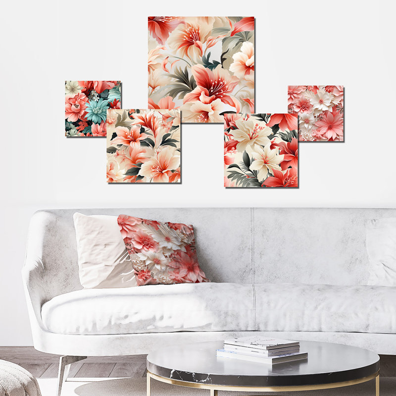 Phindile - ensemble d'art mural floral de 5