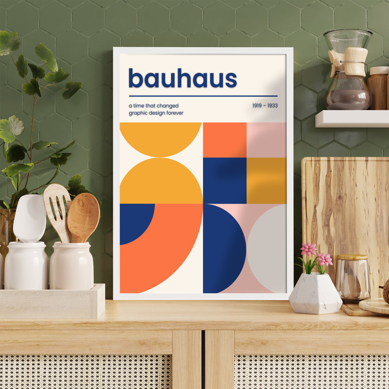 Z Studio Bauhaus, affiche Mid Mid Century, Cadre blanc